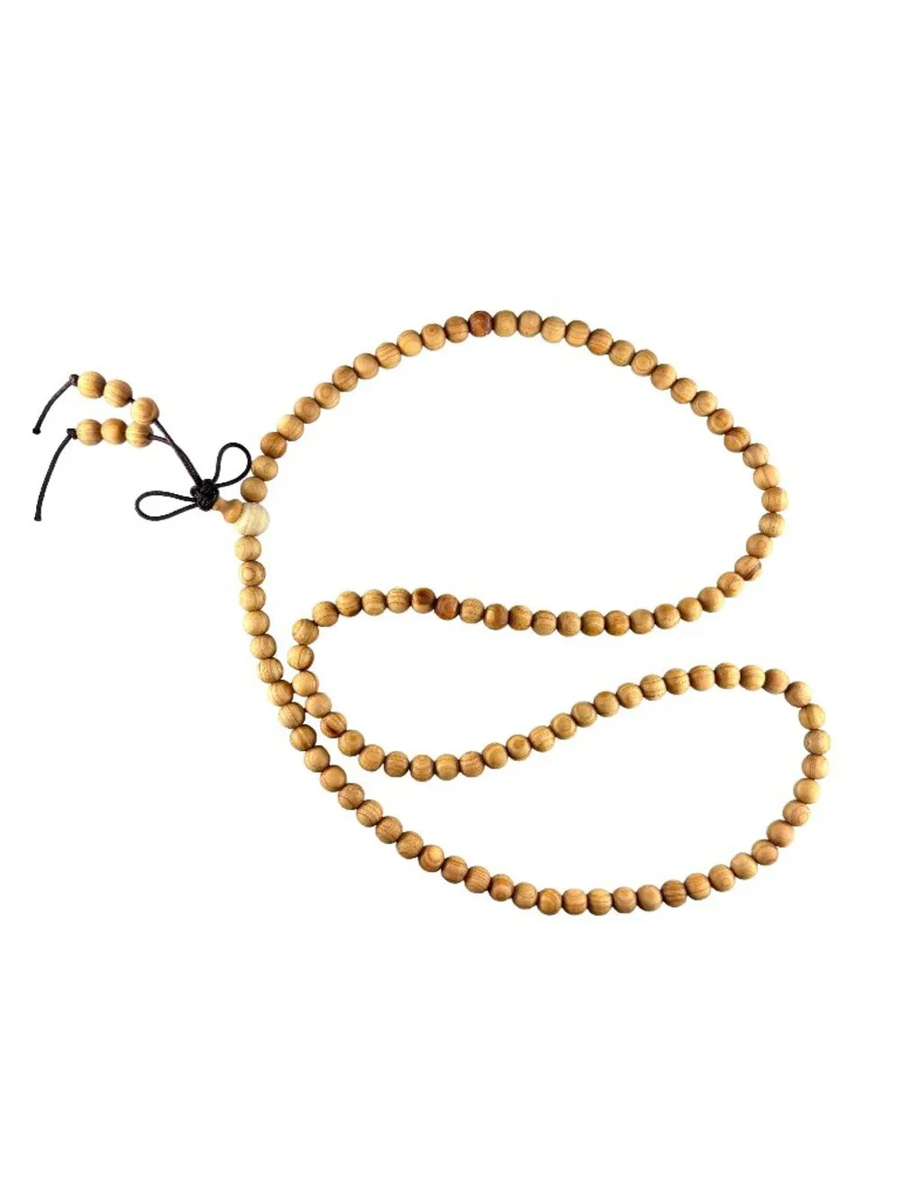 Natural Cypress Wood 108 Mala Beads 6mm Prayer Necklace Bracelet 10.5g